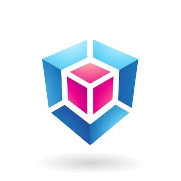 Cube Shaped Abstract Icon Stock Illustration