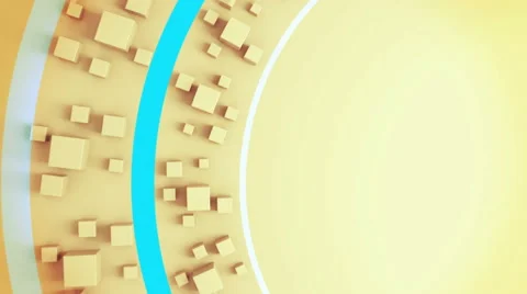 Cube shapes rotate 3d animation with lines Stock Footage 68203519