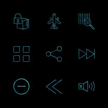 Cube , share , blocks , speaker, user interface icons , arrows , navigation , 스톡 일러스트