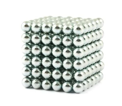 Cube of shiny metallic balls Stock Photos