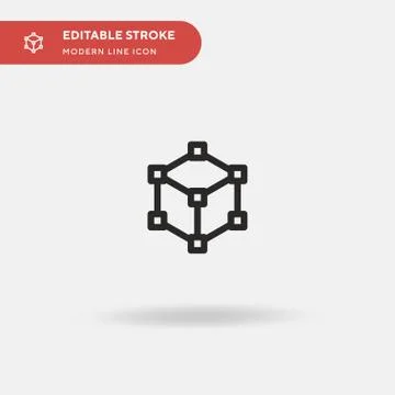Cube Simple vector icon. Illustration symbol design template for web mobile U Stock Illustration