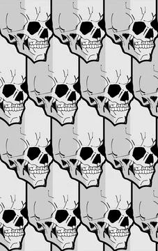 Cube skull pattern seamless. Square skull background. Vector texture Illustrazione stock