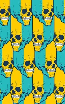 Cube skull pattern seamless. Square skull background. Vector texture Illustrazione stock