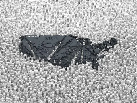 Cube Smart Data Technology, American Map Symbol 스톡 일러스트