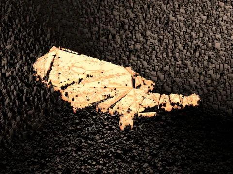 Cube Smart Data Technology, American Map Symbol Illustrazione stock