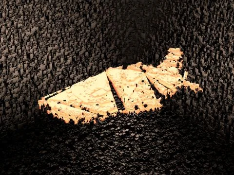 Cube Smart Data Technology, American Map Symbol Illustrazione stock