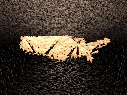 Cube Smart Data Technology, American Map Symbol Stock Illustration