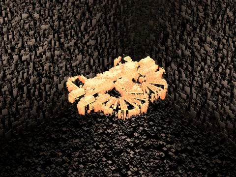 Cube Smart Data Technology, Bitcoin Symbol Illustrazione stock