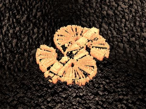 Cube smart data technology, dollar sign Illustrazione stock