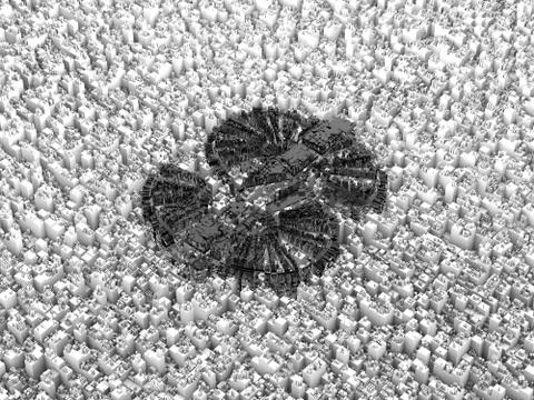 Cube smart data technology, dollar sign Illustrazione stock