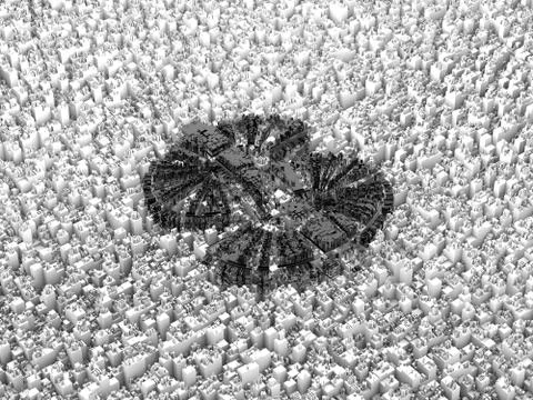 Cube smart data technology, dollar sign Illustrazione stock