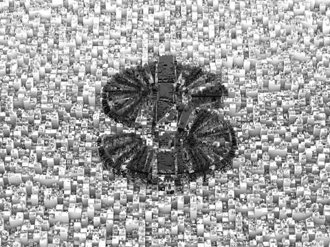 Cube smart data technology, dollar sign Illustrazione stock