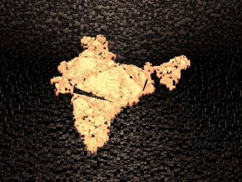 Cube Smart Data Technology, India map symbol Illustrazione stock