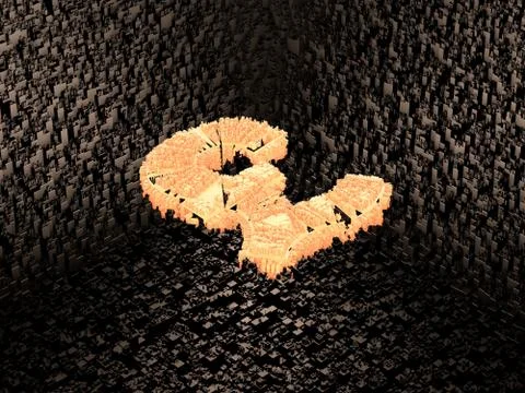 Cube Smart Data Technology, Pound Sterling Symbol Illustrazione stock