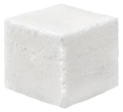 Cube of soft cheese isolated on a white background. With clipping path Stock Photos