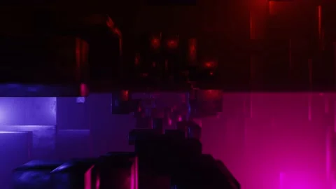 Cube space light disco or scientific futuristic abstract looping background. Stock Footage 157221191