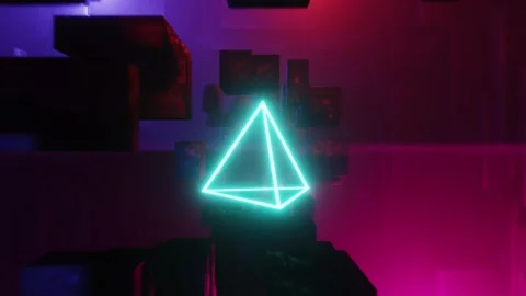 Cube space light disco or scientific futuristic abstract looping background Stock-Footage 157346051