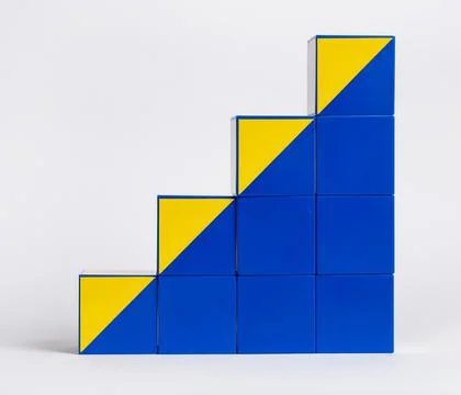 Cube stairs growing up. Development concept Foto stock