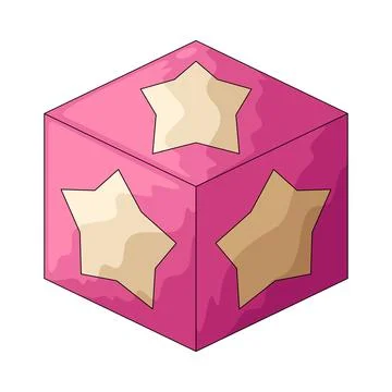 Cube with star illustration Stock Illustration
