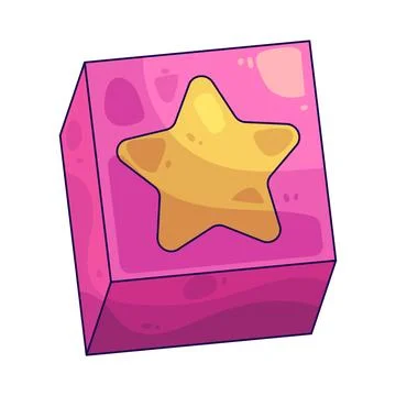 Cube with star illustration Stock Illustration