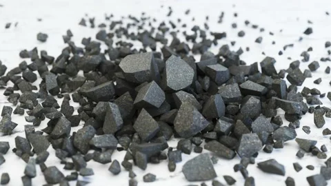 A cube of stone shatters into thousands of small pieces in slow motion Stock Footage 142089121