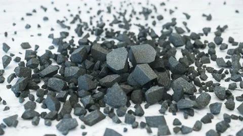 A cube of stone shatters into thousands of small pieces in slow motion Stock Footage 142089146