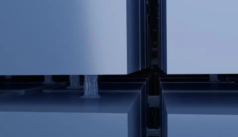 Cube structure links 3d render Stock Illustration