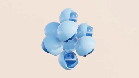 Cube Structure with Spherical Elements: 3D Abstract Animation, Modern Geometric  Stock Footage 274838167