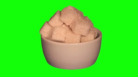 Cube sugar in bowl Stock Footage 48448634