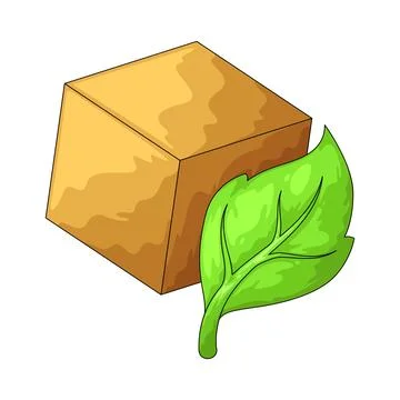 Cube with sustainability leaf illustration Stock Illustration