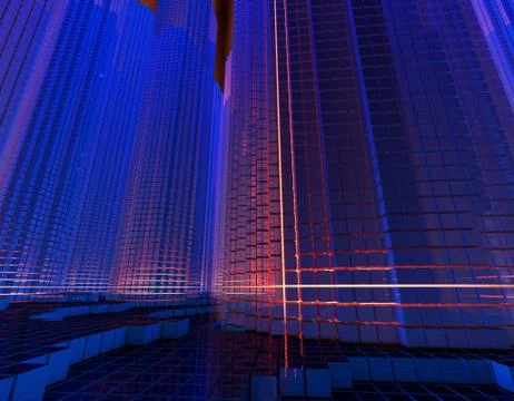 Cube technology structure, data storage Illustrazione stock