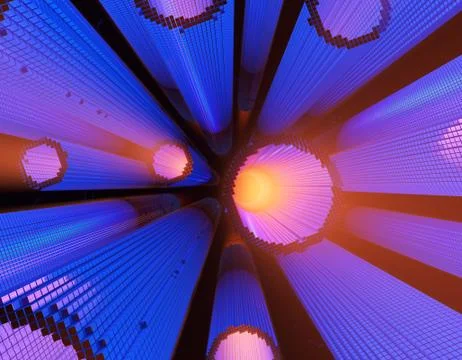 Cube technology structure, data storage Illustrazione stock