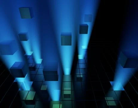 Cube technology structure, data transmission and storage Illustrazione stock