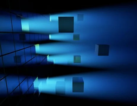 Cube technology structure, data transmission and storage Illustrazione stock