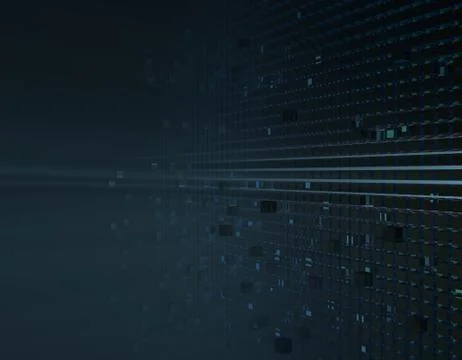 Cube technology structure, data transmission and storage Illustrazione stock