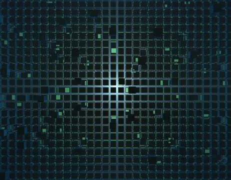 Cube technology structure, data transmission and storage Illustrazione stock