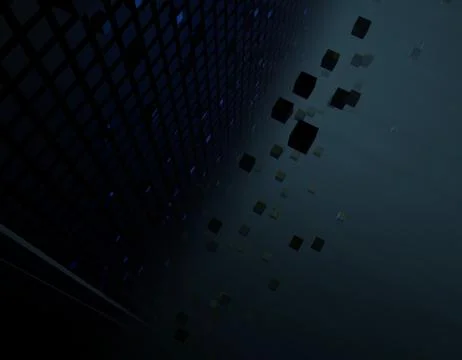 Cube technology structure, data transmission and storage Illustrazione stock