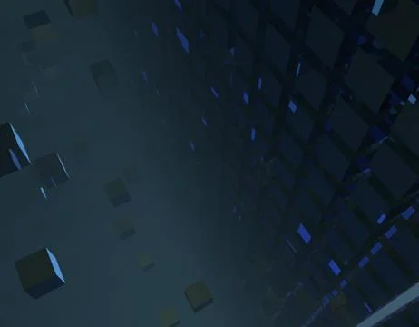 Cube technology structure, data transmission and storage Illustrazione stock