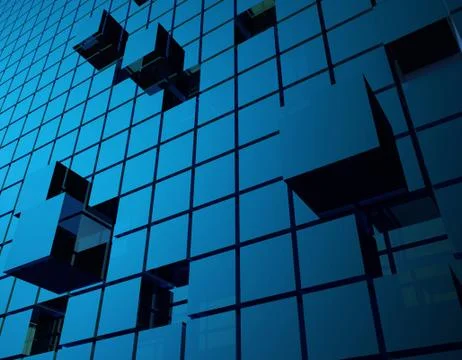 Cube technology structure, data transmission and storage Illustrazione stock