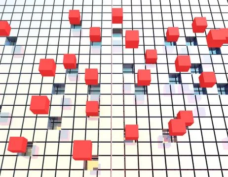 Cube technology structure, data transmission and storage Illustrazione stock