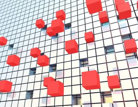 Cube technology structure, data transmission and storage Illustrazione stock