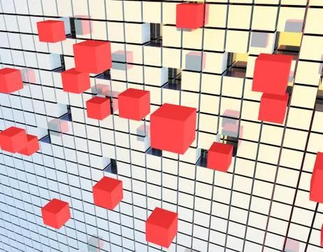 Cube technology structure, data transmission and storage Illustrazione stock