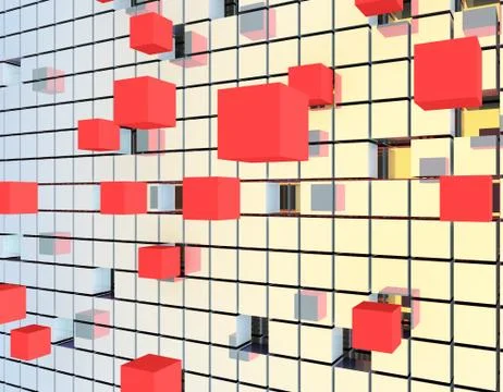 Cube technology structure, data transmission and storage Illustrazione stock