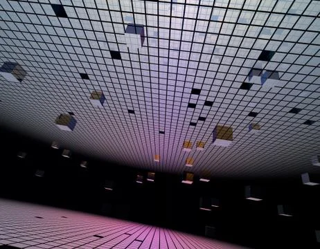 Cube technology structure, data transmission and storage Illustrazione stock