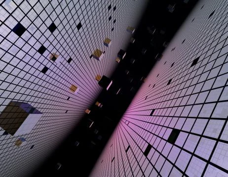 Cube technology structure, data transmission and storage Illustrazione stock