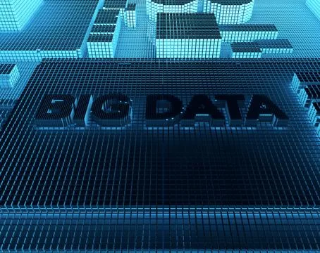 Cube technology structure, data transmission and storage Illustrazione stock
