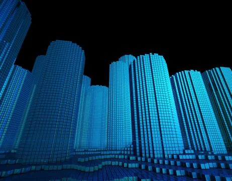 Cube technology structure, data transmission and storage Illustrazione stock