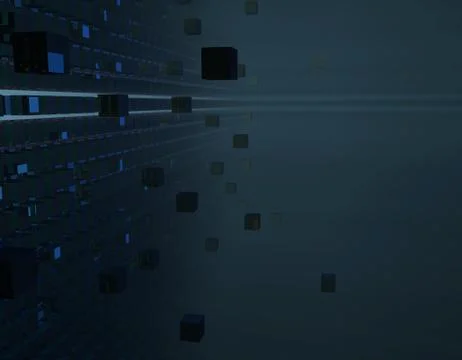 Cube technology structure, data transmission and storage Illustrazione stock