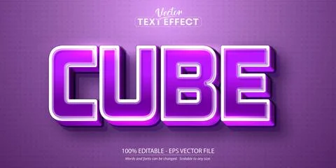Cube text, cartoon style editable text effect Stock Illustration