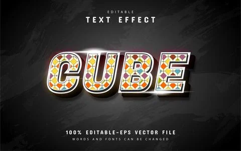 Cube text effect with colorful pattern 스톡 일러스트